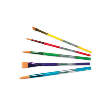 Crayola® Arts And Craft Brush Set, Assorted Sizes, Natural Hair, Angled, Flat, Round, 5-set freeshipping - TVN Wholesale